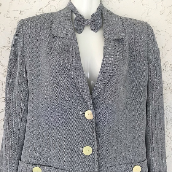 ✨Vintage Yves St Laurent Pant/Trouser Herringbone  Suit, 1980”s, Sz4/6, EU38 - Picture 3 of 9